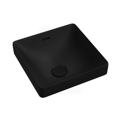 345x345x175mm Fienza Aluca Square Inset Basin Ceramic Slim Edge Design With Overflow Matt Black