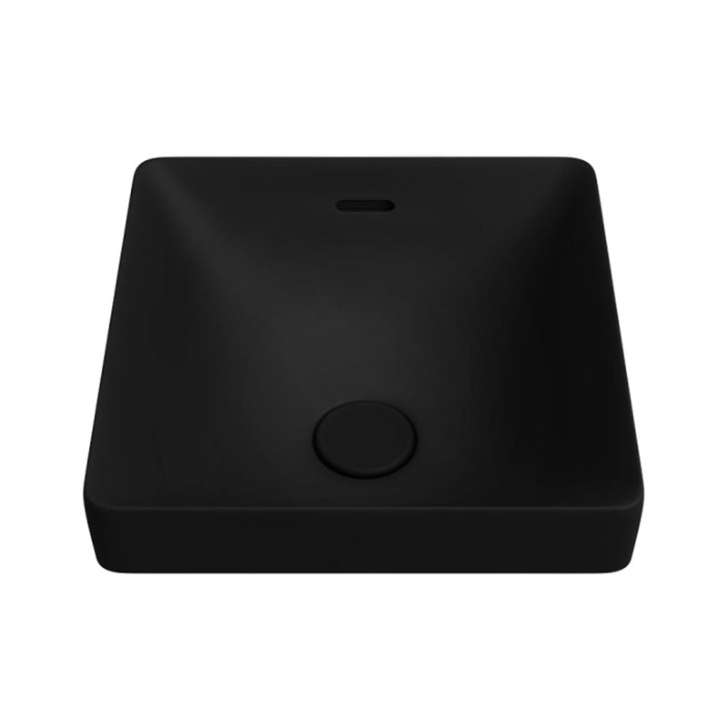 345x345x175mm Fienza Aluca Square Inset Basin Ceramic Slim Edge Design With Overflow Matt Black
