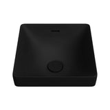 345x345x175mm Fienza Aluca Square Inset Basin Ceramic Slim Edge Design With Overflow Matt Black