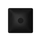 345x345x175mm Fienza Aluca Square Inset Basin Ceramic Slim Edge Design With Overflow Matt Black