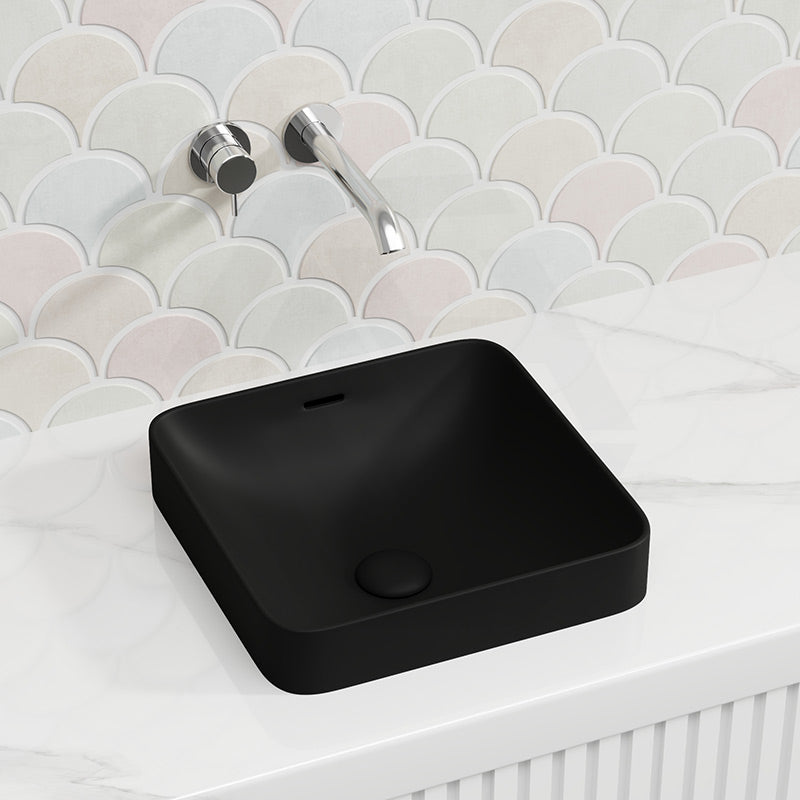 345x345x175mm Fienza Aluca Square Inset Basin Ceramic Slim Edge With Overflow Various Colour