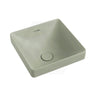 345x345x175mm Fienza Aluca Square Inset Basin Ceramic Slim Edge Design With Overflow Matt Olive