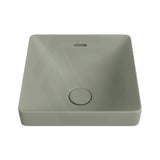 345x345x175mm Fienza Aluca Square Inset Basin Ceramic Slim Edge Design With Overflow Matt Olive