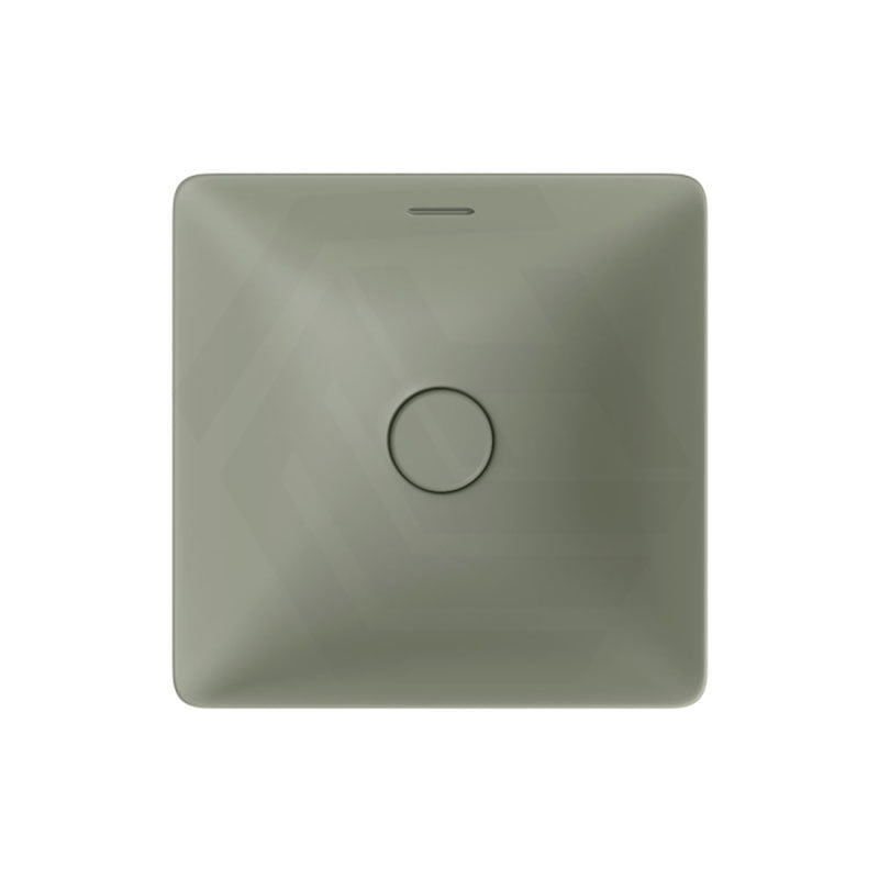 345x345x175mm Fienza Aluca Square Inset Basin Ceramic Slim Edge Design With Overflow Matt Olive