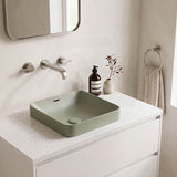 Fienza Aluca Square Ceramic Inset Basin Slim Edge with Overflow 345x345x175mm - Variant Colour