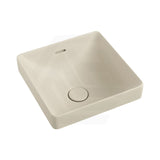 345x345x175mm Fienza Aluca Square Inset Basin Ceramic Slim Edge Design With Overflow Matt Khaki
