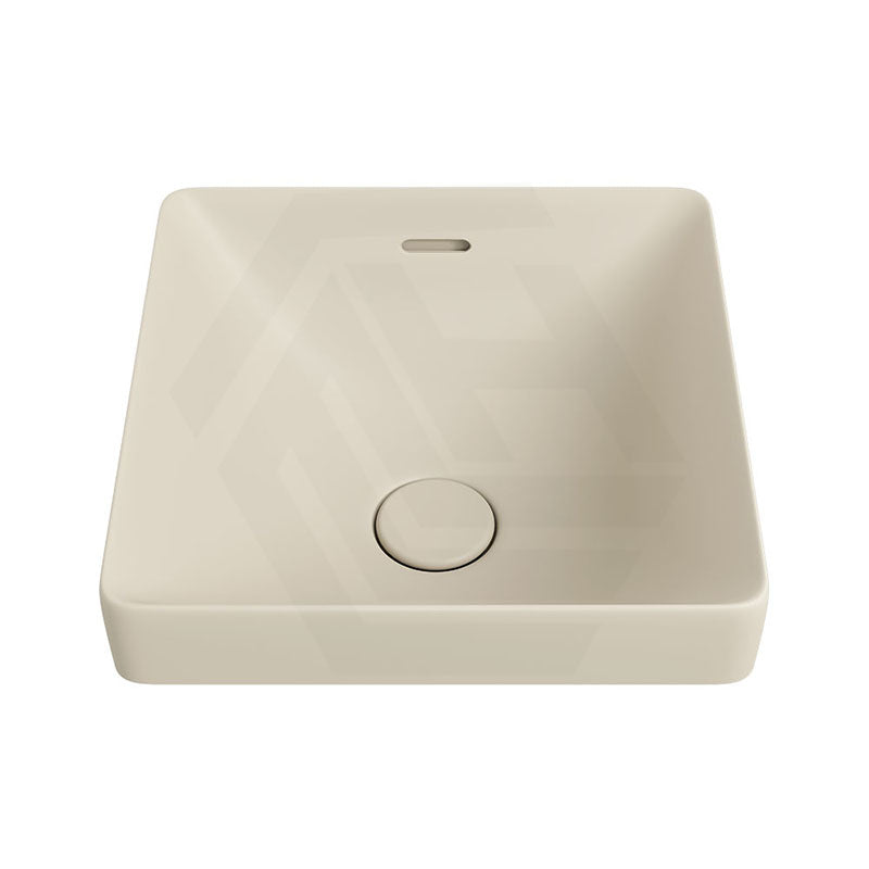 345x345x175mm Fienza Aluca Square Inset Basin Ceramic Slim Edge Design With Overflow Matt Khaki