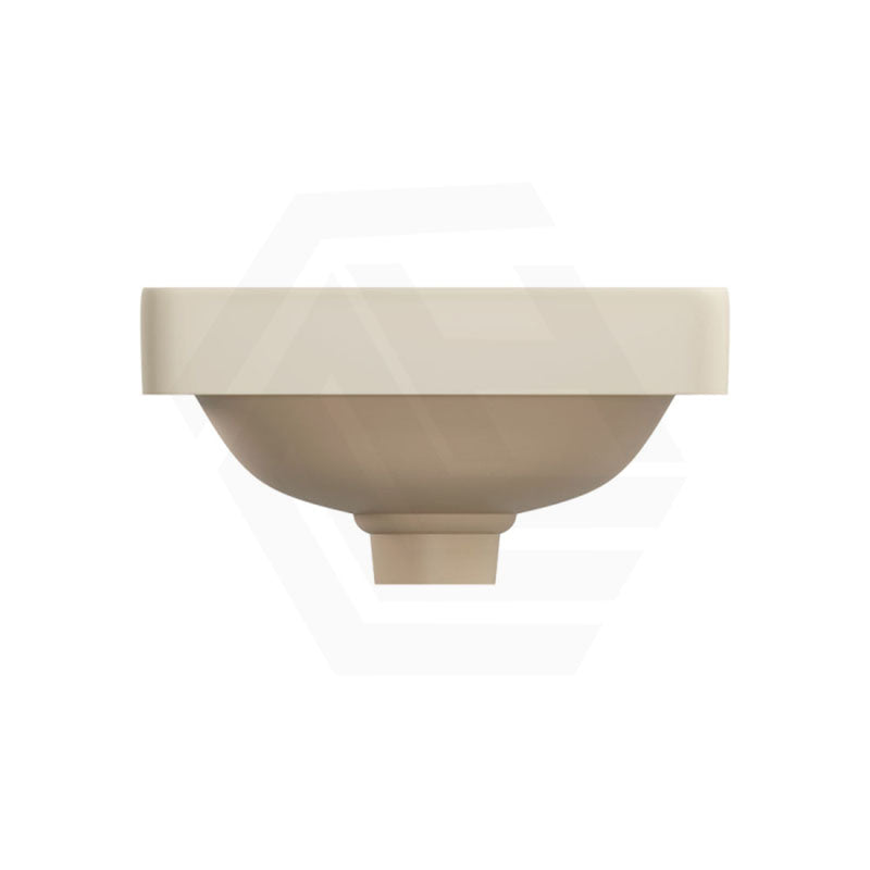345x345x175mm Fienza Aluca Square Inset Basin Ceramic Slim Edge Design With Overflow Matt Khaki