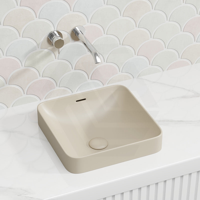 345x345x175mm Fienza Aluca Square Inset Basin Ceramic Slim Edge With Overflow Various Colour