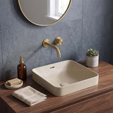 Fienza Aluca Square Ceramic Inset Basin Slim Edge with Overflow 345x345x175mm - Variant Colour