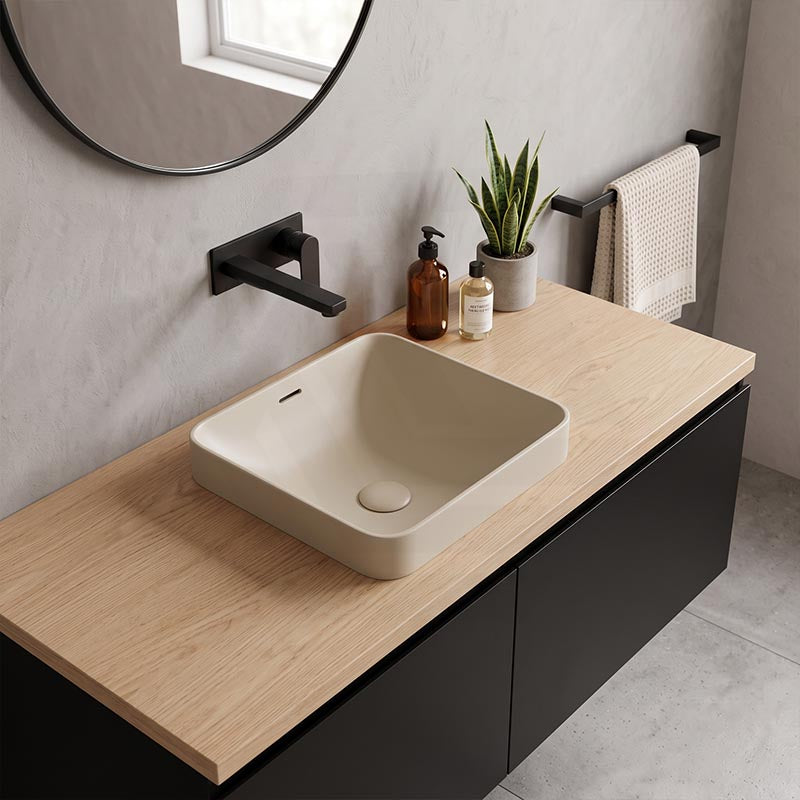 Fienza Aluca Square Ceramic Inset Basin Slim Edge with Overflow 345x345x175mm - Variant Colour