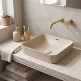 Fienza Aluca Square Ceramic Inset Basin Slim Edge with Overflow 345x345x175mm - Variant Colour