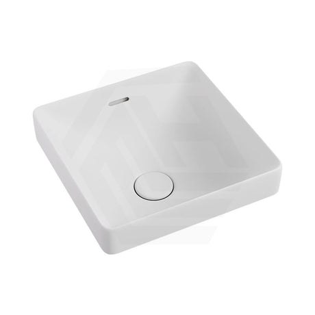 345x345x175mm Fienza Aluca Square Inset Basin Ceramic Slim Edge Design With Overflow Matt White