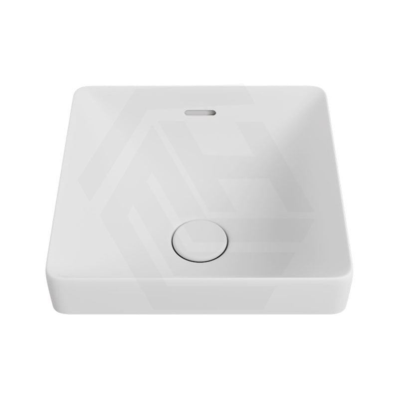 345x345x175mm Fienza Aluca Square Inset Basin Ceramic Slim Edge Design With Overflow Matt White
