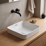 Fienza Aluca Square Ceramic Inset Basin Slim Edge with Overflow 345x345x175mm - Variant Colour
