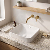 Fienza Aluca Square Ceramic Inset Basin Slim Edge with Overflow 345x345x175mm - Variant Colour