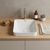 Fienza Aluca Square Ceramic Inset Basin Slim Edge with Overflow 345x345x175mm - Variant Colour