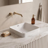 Fienza Aluca Square Ceramic Inset Basin Slim Edge with Overflow 345x345x175mm - Variant Colour