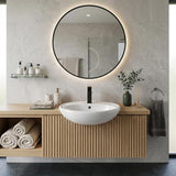 Fienza Micki Oval Semi Recessed Ceramic Basin One Tap Hole 515x430x175mm - Gloss White