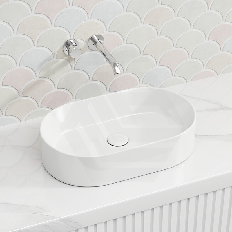510x310x120mm Fienza Aluca Pill Ceramic Above Counter Basin Slim Edge Colours Available