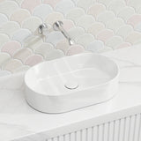 510x310x120mm Fienza Aluca Pill Ceramic Above Counter Basin Slim Edge Colours Available
