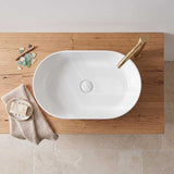 Fienza Aluca Pill Ceramic Above Counter Basin Slim Edge 510x310x120mm - 3 Colours