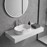 Fienza Aluca Pill Ceramic Above Counter Basin Slim Edge 510x310x120mm - 3 Colours