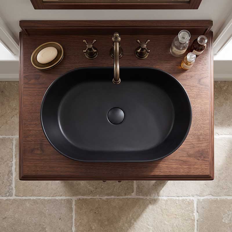 Fienza Aluca Pill Ceramic Above Counter Basin Slim Edge 510x310x120mm - 3 Colours