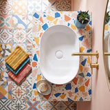 Fienza Aluca Pill Ceramic Above Counter Basin Slim Edge 510x310x120mm - 3 Colours