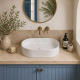 Fienza Aluca Pill Ceramic Above Counter Basin Slim Edge 510x310x120mm - 3 Colours