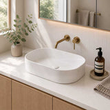 Fienza Aluca Pill Ceramic Above Counter Basin Slim Edge 510x310x120mm - 3 Colours
