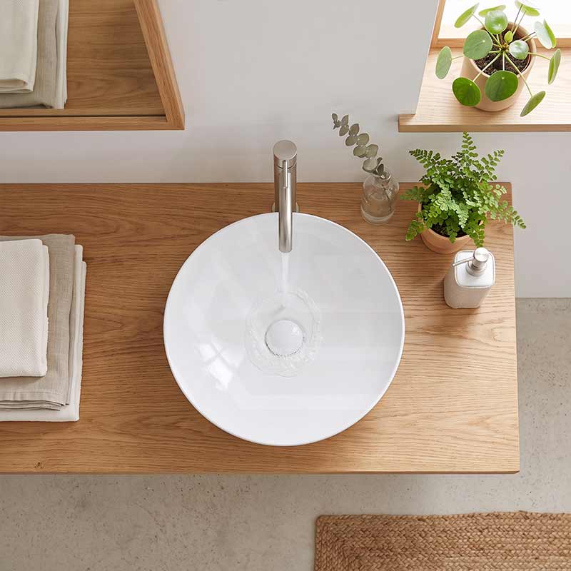 Fienza Aluca Round Above Counter Basin Ceramic Slim Edge 400x400x140mm - Variant Colours