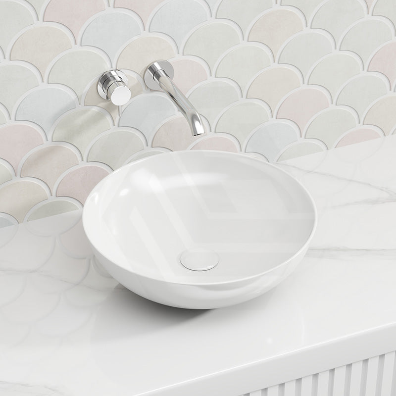 400x400x140mm Fienza Aluca Round Above Counter Basin Ceramic Slim Edge Colours Available