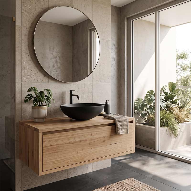 Fienza Aluca Round Above Counter Basin Ceramic Slim Edge 400x400x140mm - Variant Colours