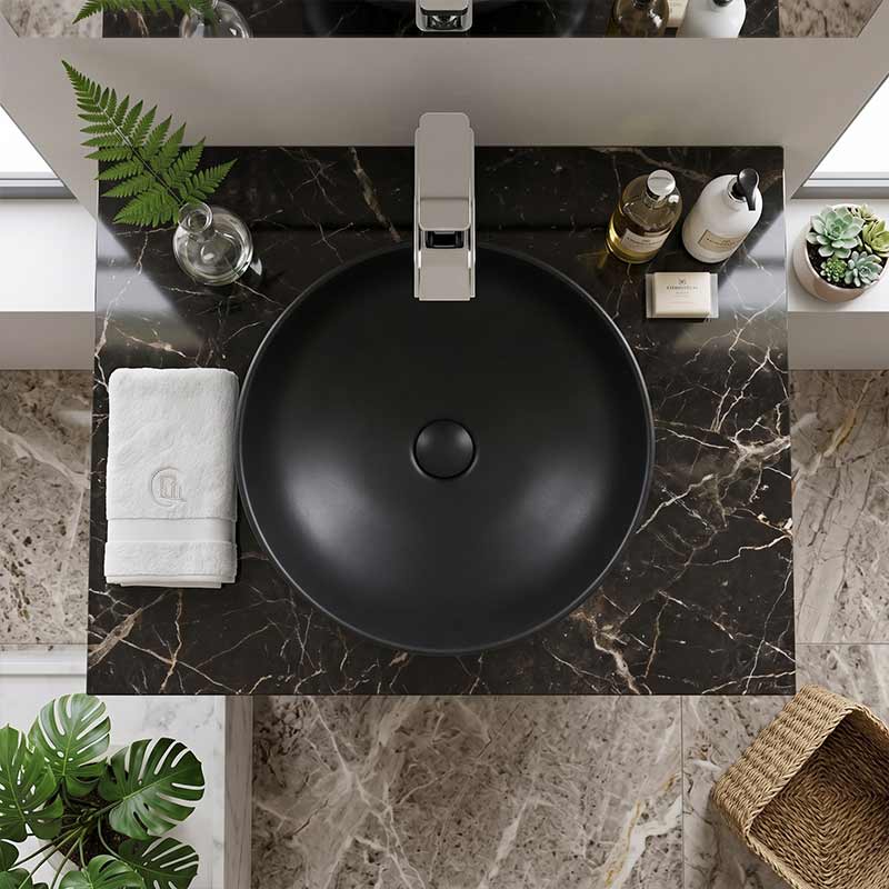 Fienza Aluca Round Above Counter Basin Ceramic Slim Edge 400x400x140mm - Variant Colours