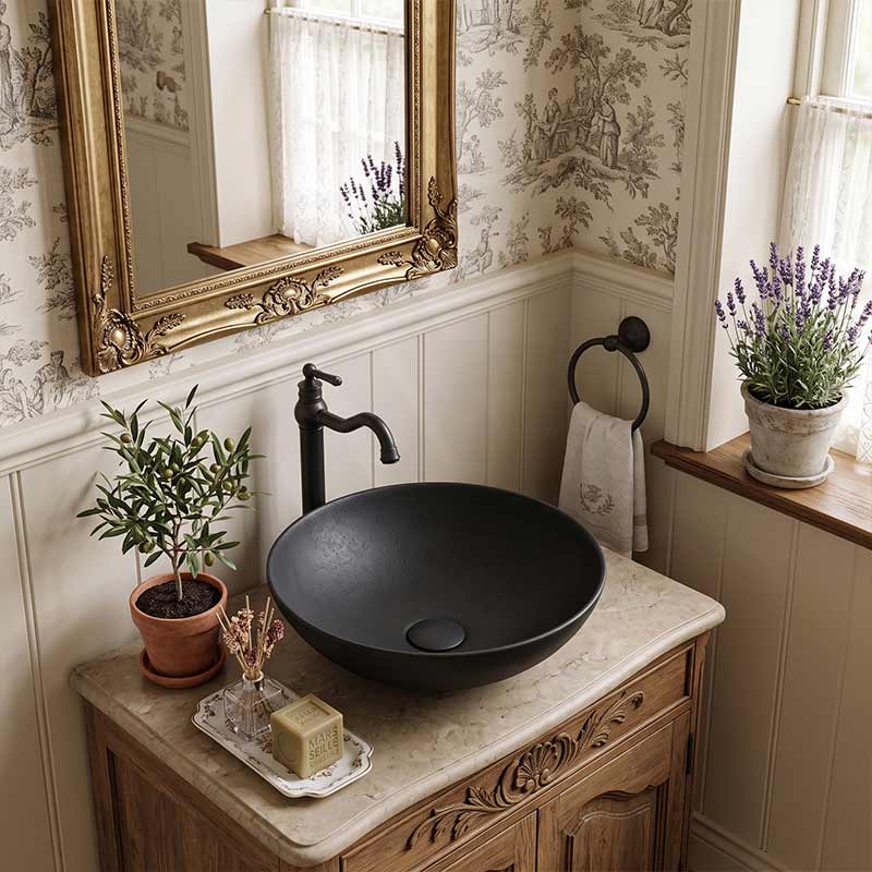 Fienza Aluca Round Above Counter Basin Ceramic Slim Edge 400x400x140mm - Variant Colours