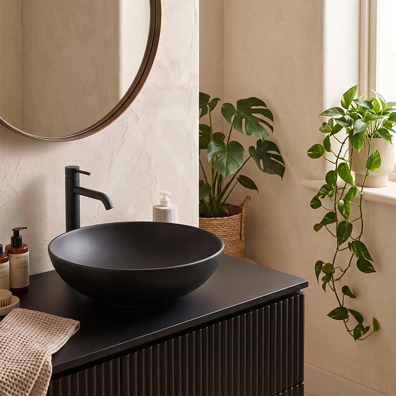 Fienza Aluca Round Above Counter Basin Ceramic Slim Edge 400x400x140mm - Variant Colours