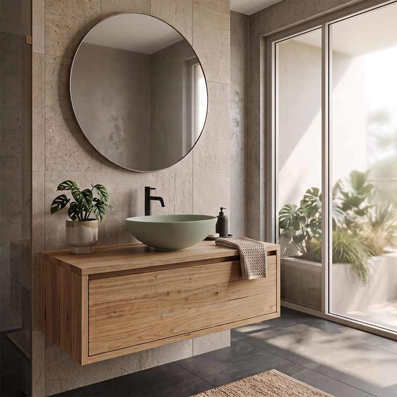 Fienza Aluca Round Above Counter Basin Ceramic Slim Edge 400x400x140mm - Variant Colours