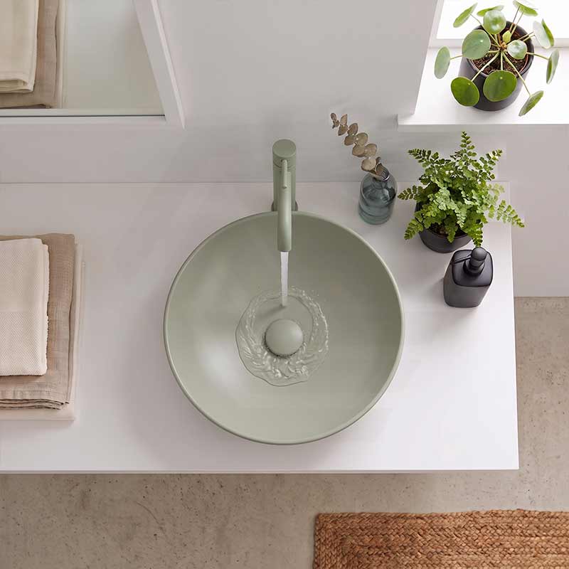 Fienza Aluca Round Above Counter Basin Ceramic Slim Edge 400x400x140mm - Variant Colours