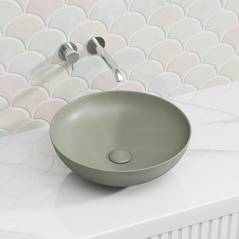 400x400x140mm Fienza Aluca Round Above Counter Basin Ceramic Slim Edge Colours Available
