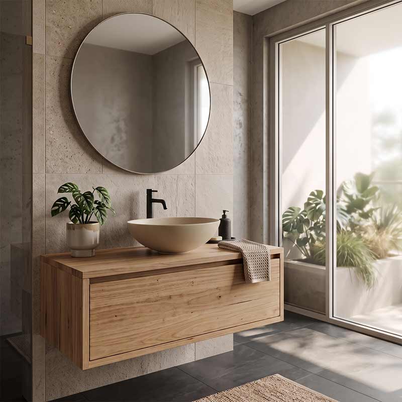Fienza Aluca Round Above Counter Basin Ceramic Slim Edge 400x400x140mm - Variant Colours