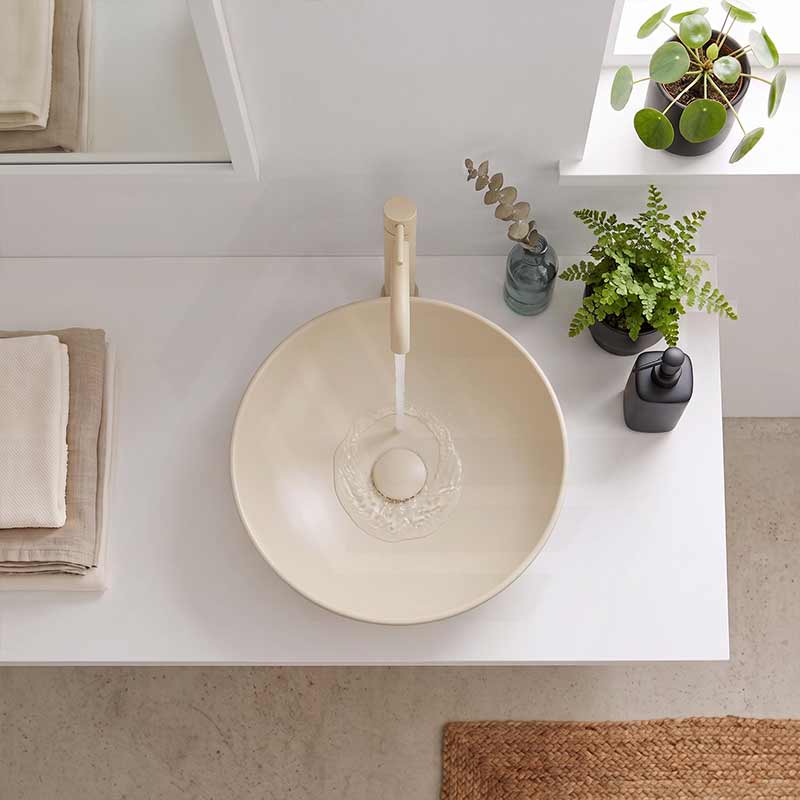 Fienza Aluca Round Above Counter Basin Ceramic Slim Edge 400x400x140mm - Variant Colours