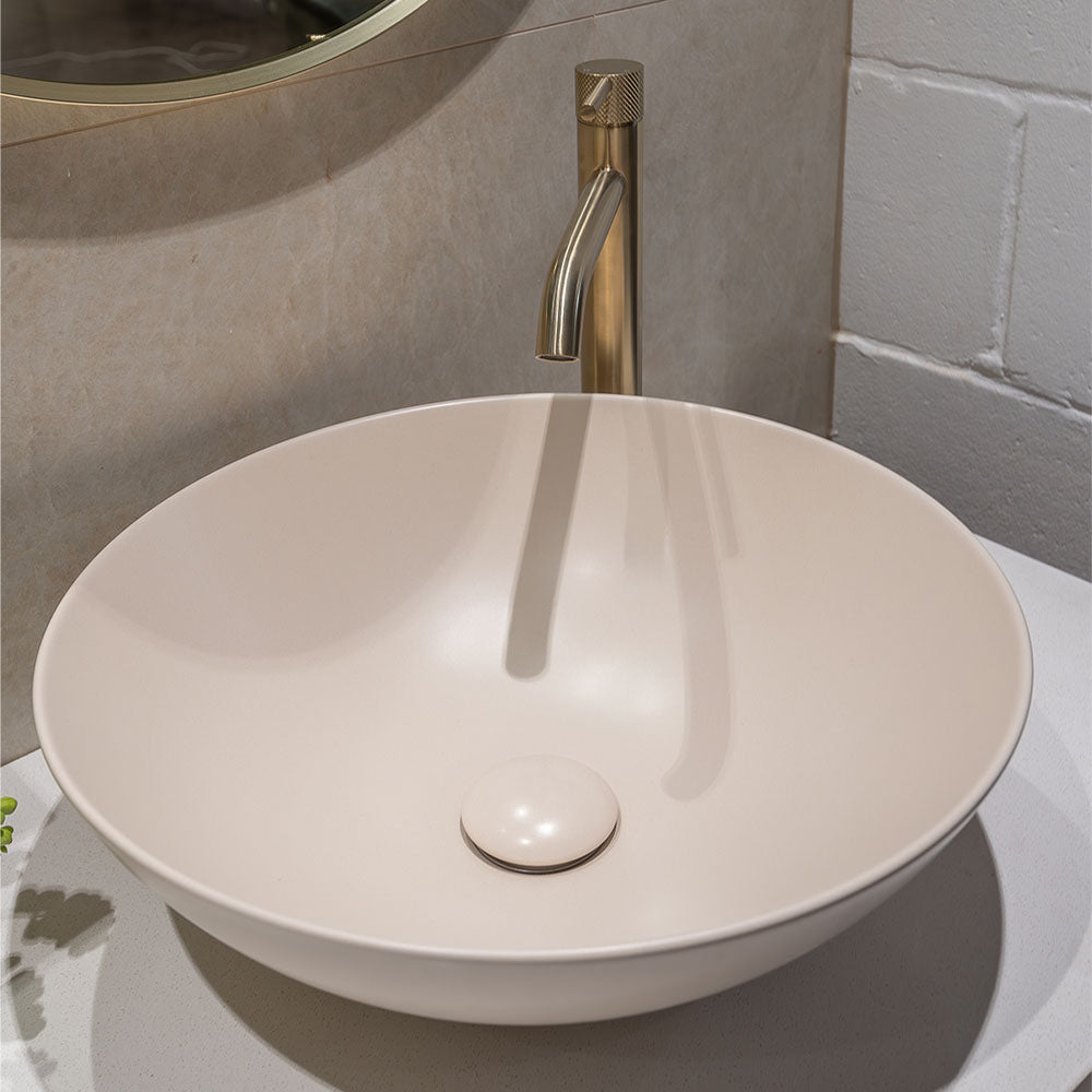 400x400x140mm Fienza Aluca Round Above Counter Basin Ceramic Slim Edge Colours Available