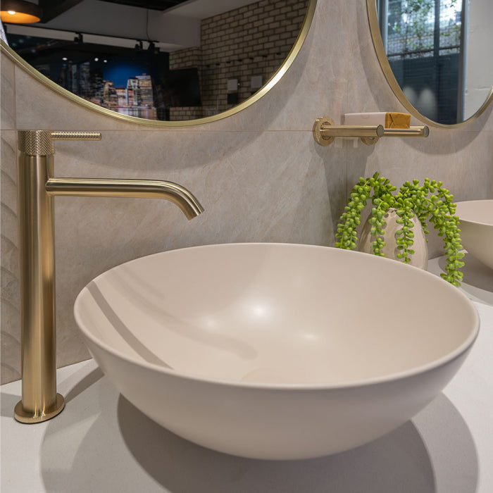400x400x140mm Fienza Aluca Round Above Counter Basin Ceramic Slim Edge Colours Available