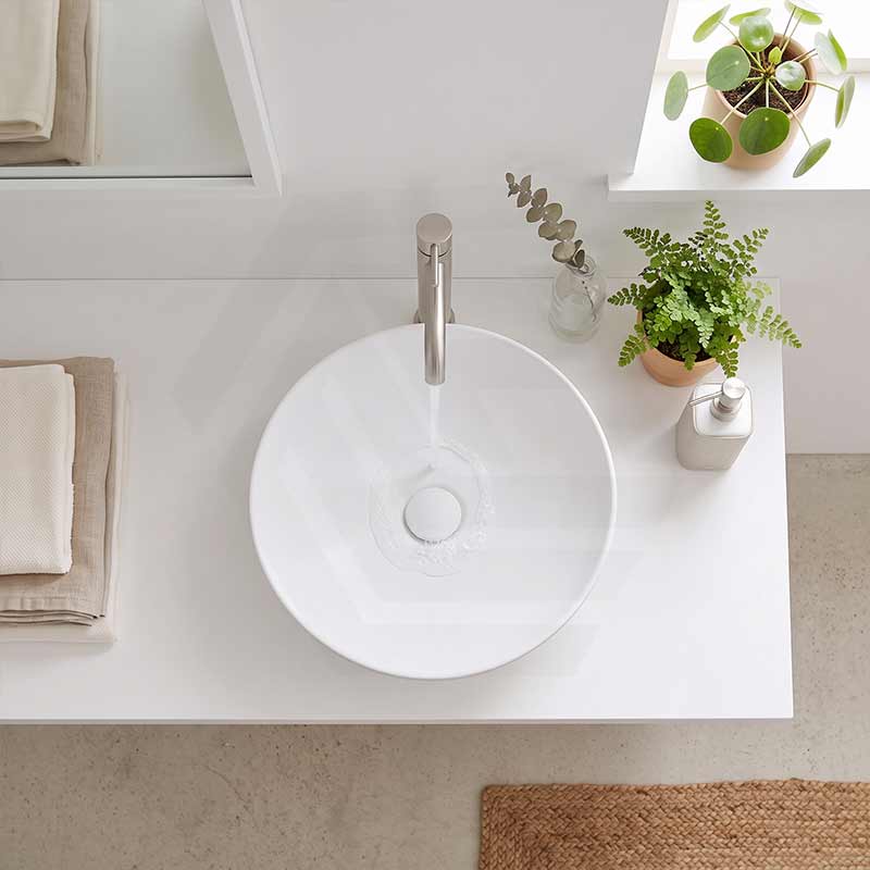 Fienza Aluca Round Above Counter Basin Ceramic Slim Edge 400x400x140mm - Variant Colours