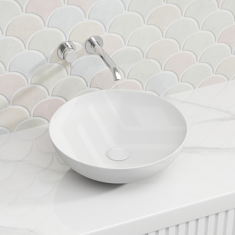 400x400x140mm Fienza Aluca Round Above Counter Basin Ceramic Slim Edge Colours Available