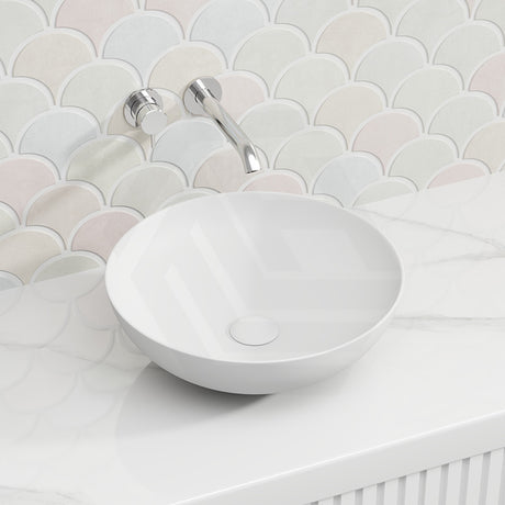 400x400x140mm Fienza Aluca Round Above Counter Basin Ceramic Slim Edge Colours Available