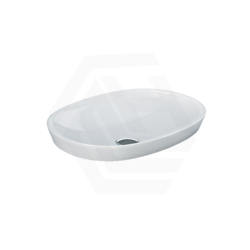 500/600x360x120mm RAK Variant Alpine Gloss White Oval Inset Ceramic Basin NO Tap Hole