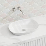 500x360x120mm RAK Variant Alpine Gloss White Oval Inset Ceramic Basin NO Tap Hole
