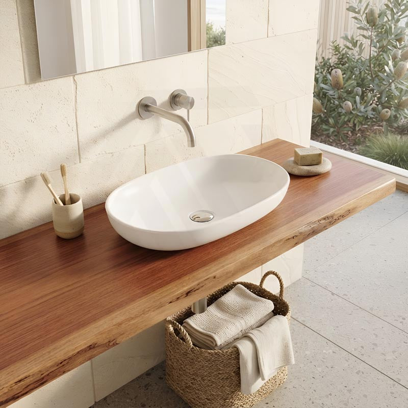 RAK Variant Alpine Oval Inset Ceramic Basin NO Tap Hole 500/600x360x120mm - Gloss White